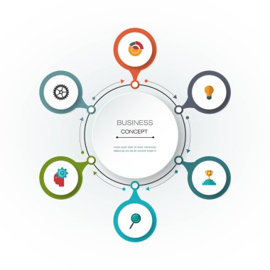 Vektör infographics, 3d kağıt döngüsü diyagramı şablonu 