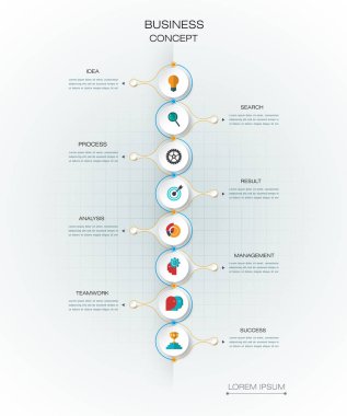 Vektör Infographic zaman çizelgesi şablonu. İş kavramı seçenekleri ile