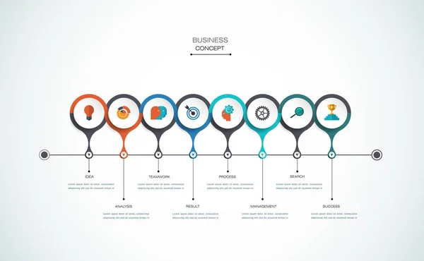 Templat desain garis waktu infografis vektor - Stok Vektor