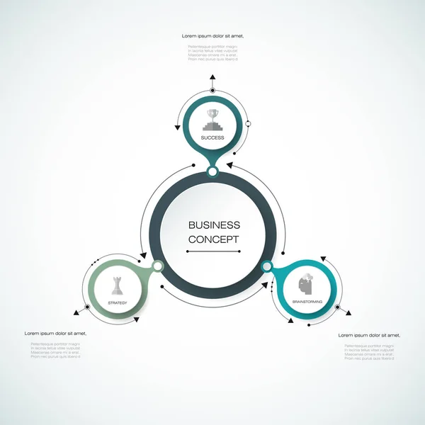 Infografías vectoriales, plantilla de diagrama de ciclo de papel 3D — Vector de stock