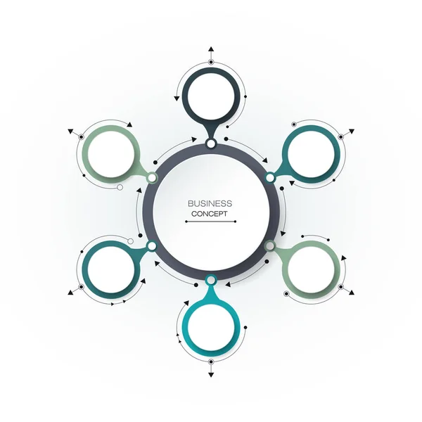Wektor infografiki, 3d papieru szablonu diagram cyklu — Wektor stockowy
