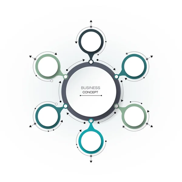 Infographie vectorielle, modèle de diagramme de cycle de papier 3D — Image vectorielle