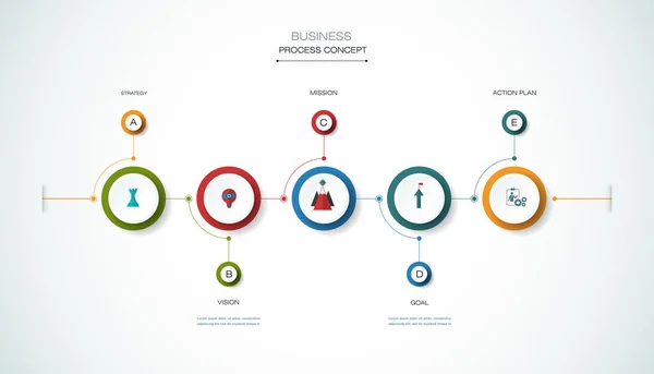 Modelo infográfico vetorial Conceito de negócio — Vetor de Stock