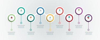 Vektör infographics zaman çizelgesi tasarım şablonu ile 3d kağıt etiket