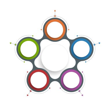 Vektör infographics, 3d kağıt döngüsü diyagramı şablonu