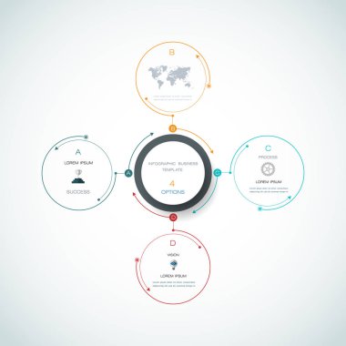 Vektör infographics, 3d kağıt döngüsü diyagramı şablonu 
