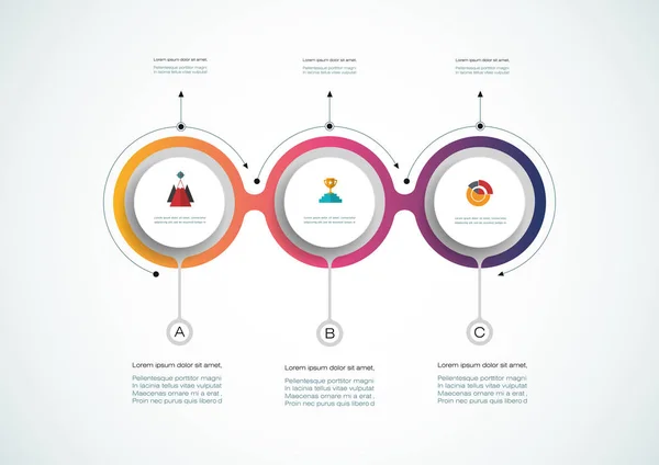 Vector infographics tijdlijn ontwerpsjabloon met 3d papieren label — Stockvector