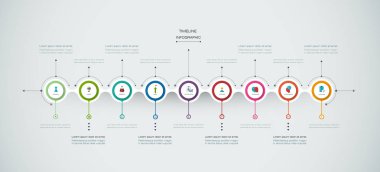 Vektör infographics zaman çizelgesi tasarım şablonu ile 3d kağıt etiket
