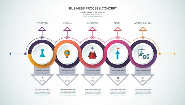 Φορέα infographic πρότυπο επιχειρηματικής ιδέας με επιλογές — Διανυσματικό Αρχείο
