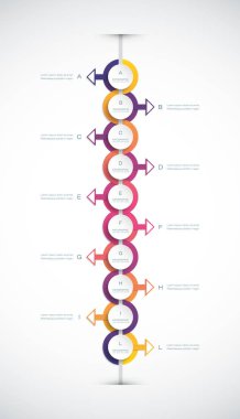 Vektör infographics zaman çizelgesi tasarım şablonu