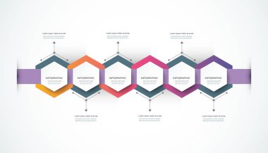 Vektör infographics zaman çizelgesi tasarım şablonu