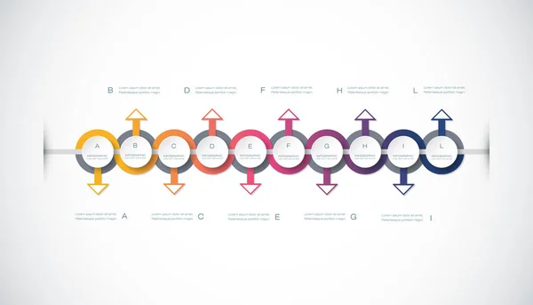 Modelo de design de linha do tempo de infográficos vetoriais — Vetor de Stock