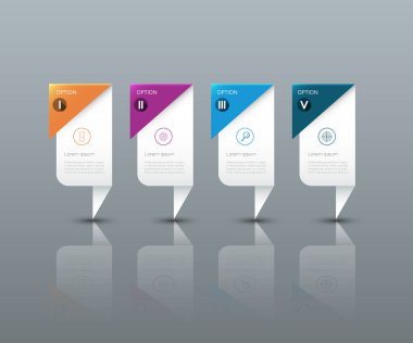 Vektör Infographic etiket tasarım simgeler ve 4 seçenekleri ile