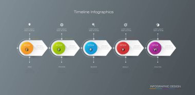 Vektör infographics zaman çizelgesi tasarım şablonu ile etiket tasarımı