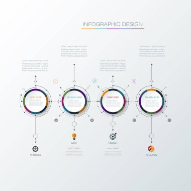 3B kağıt etiketli vektör bilgi şablonu 