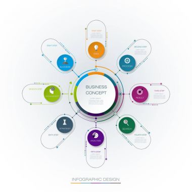 3B kağıt etiketli vektör bilgi şablonu