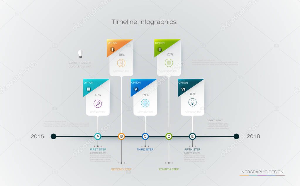Vector infographics timeline design template with label design