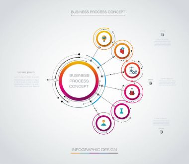 Etiket tasarımını ve simgeler vektör infographics zaman çizelgesi tasarım şablonu