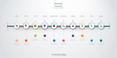 Vektör infographics zaman çizelgesi tasarımı 