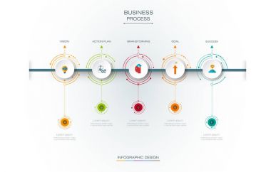 Vektör infographics tasarım şablonu ile 3d kağıt etiket