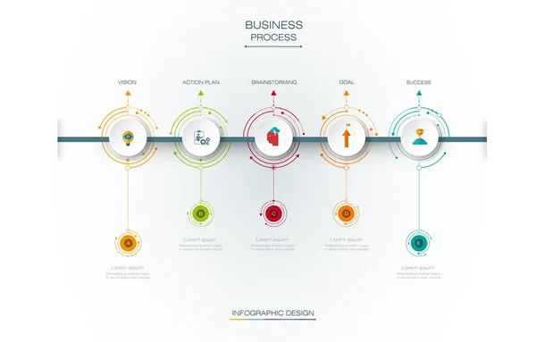 Plantilla de diseño de infografías vectoriales con etiqueta de papel 3D — Archivo Imágenes Vectoriales