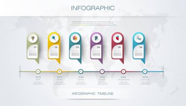 Vektör infographics zaman çizelgesi tasarım şablonu
