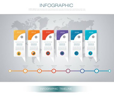 Vektör infographics zaman çizelgesi tasarım şablonu