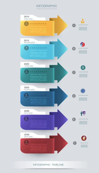 Modèle de conception de timeline d'infographie vectorielle — Image vectorielle