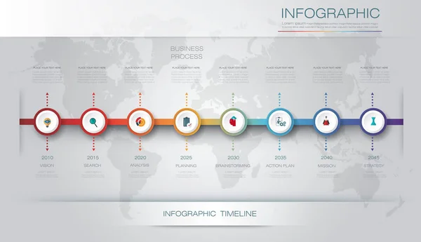 Vektör infographics zaman çizelgesi tasarım şablonu — Stok Vektör