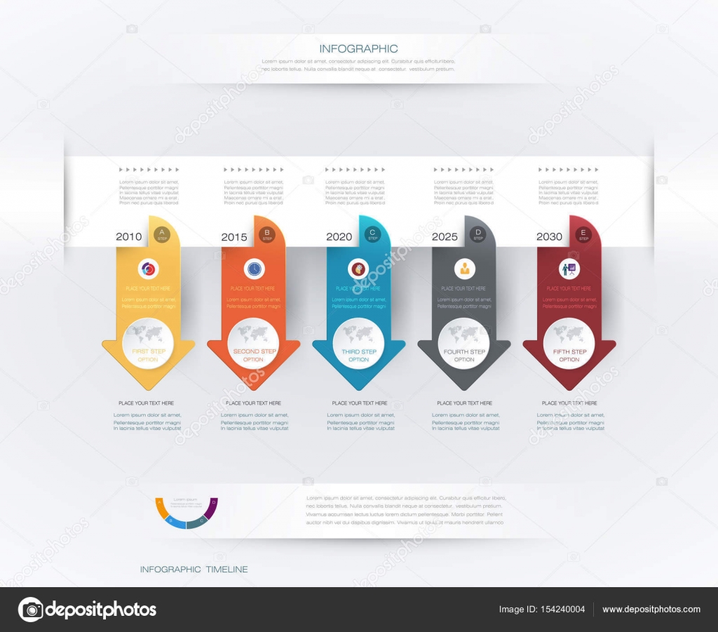 Modello di disegno di vettore infographics timeline — Vettoriale Stock