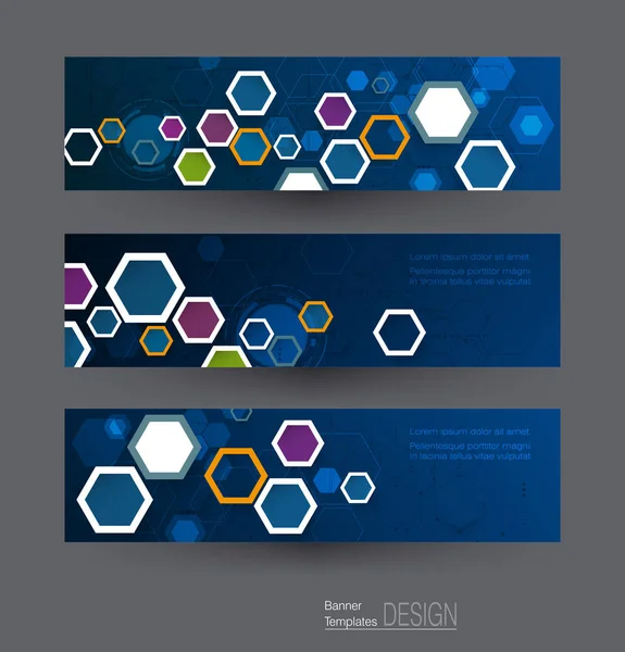 Abstract banners set with image of science innovation concept. — Stock Vector