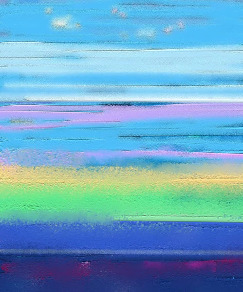 Tuval üzerine renkli yağlı boya peyzaj soyut — Stok fotoğraf