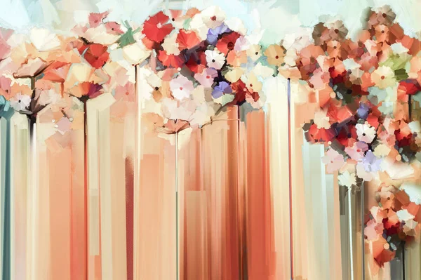 꽃 오일 컬러 그림을 추상화 — 스톡 사진