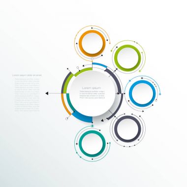 Vektör molekül yapısı ile 3d Infographic için etiket kağıdı 