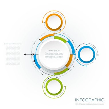Vektör molekül yapısı ile 3d Infographic için etiket kağıdı 