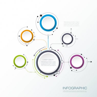 Vektör molekül yapısı ile 3d Infographic için etiket kağıdı 