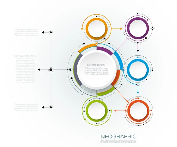 Moleculen vectorstructuur met 3D-papier label voor infographic — Stockvector