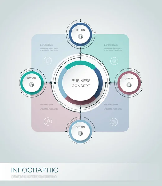 Vector infographics, 3D-papier cyclus sjabloon diagram — Stockvector