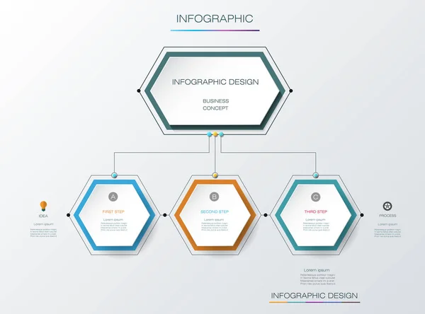 Vector infographics tijdlijn ontwerpsjabloon met labelontwerp en pictogrammen, 5 opties of stappen — Stockvector