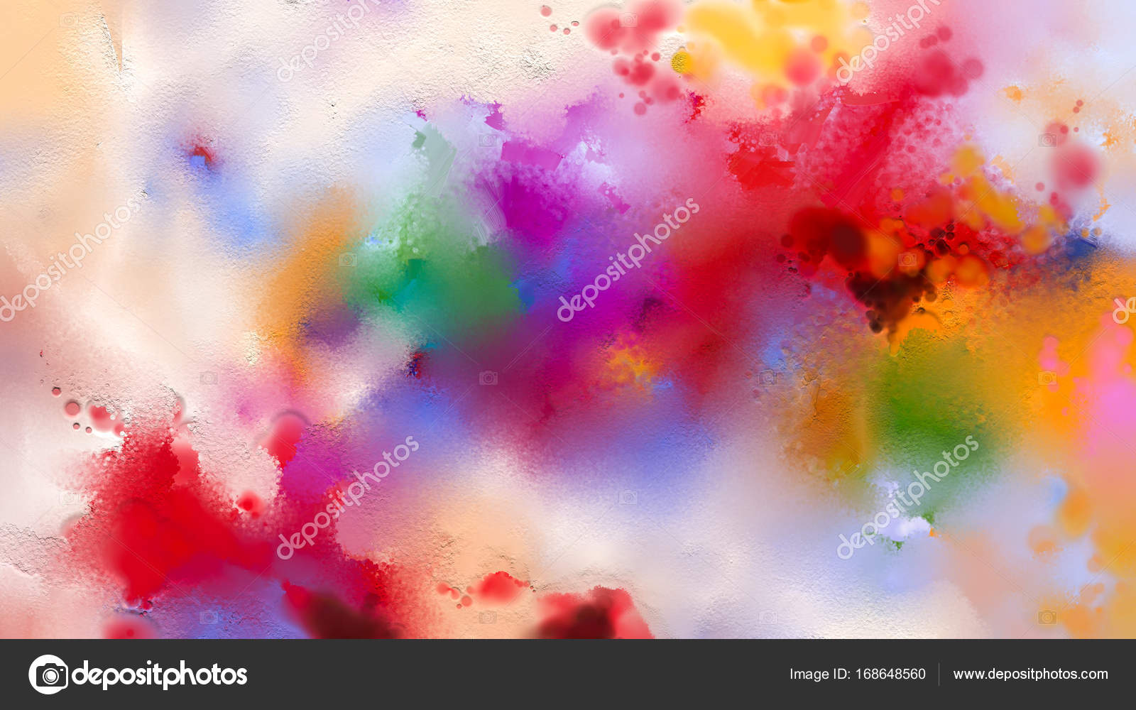 Abstract colorful oil painting on canvas texture. Hand drawn brush stroke,  oil color paintings background Stock Photo by ©Nongkran_ch 168648560