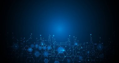 Vektör çizim devre ve altıgen yanarak bahislerin doğru arka plan.