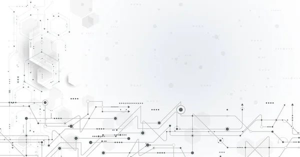 Circuito illustrazione vettoriale e sfondo esagoni — Vettoriale Stock