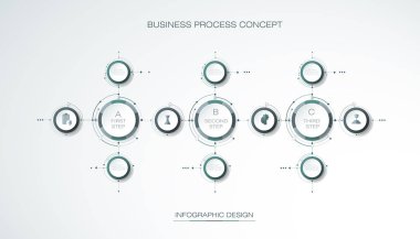 Vektör Infographic 3d daire etiketi, şablon tasarımı. İş kavramı