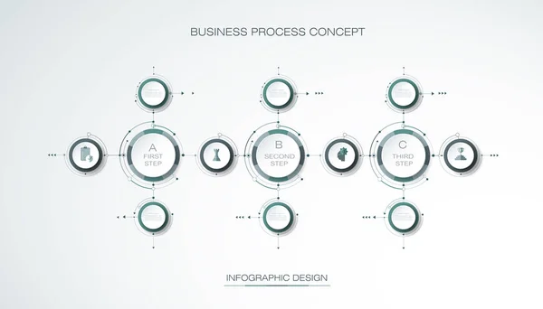 Vector Infografía 3d círculo etiqueta, diseño de la plantilla. Concepto empresarial — Vector de stock