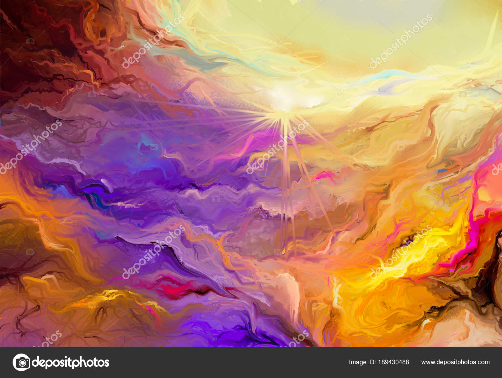 Abstract colorful oil painting on canvas texture. Stock Photo by  ©Nongkran_ch 189430488