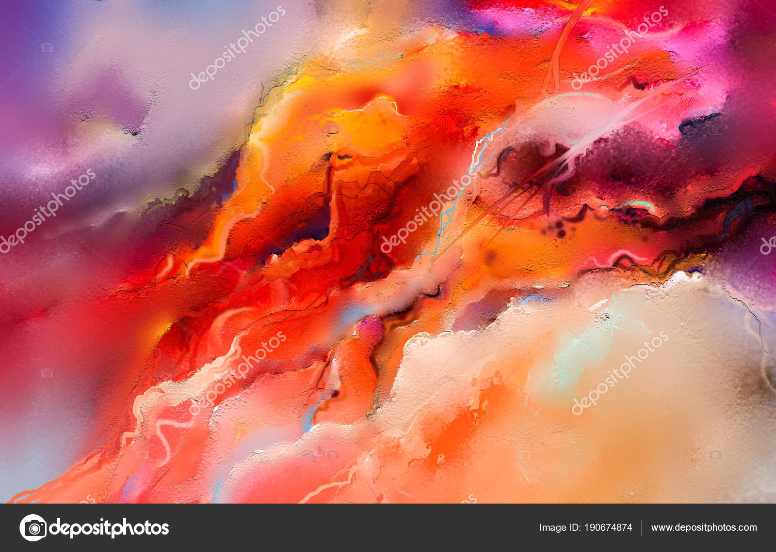 Abstract colorful oil painting on canvas texture. Hand drawn brush stroke,  oil color paintings background. Stock Photo by ©Nongkran_ch 190674874