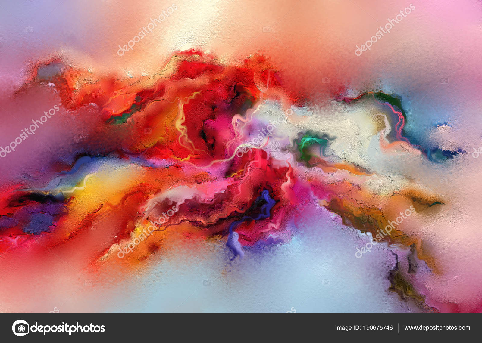 Abstract colorful oil painting on canvas texture. Hand drawn brush stroke,  oil color paintings background. Stock Photo by ©Nongkran_ch 190675746