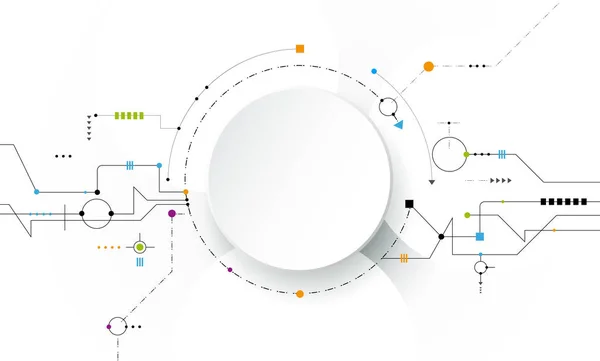 Illustrazione vettoriale astratto futuristico, circuito stampato su sfondo grigio chiaro — Vettoriale Stock