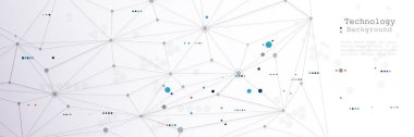 Parlak gri arka planda vektör tasarım ağ bağlantı teknolojisi. Fütüristik, bilim, ağ teknolojisi konsepti