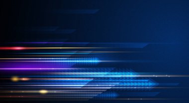 Işık ışını tasviri, mavi ışık çizgisi, hız arkaplanı. Vektör tasarımı soyut, bilim, fütüristik, enerji, duvar kağıdı için modern dijital teknoloji kavramı, afiş arkaplanı